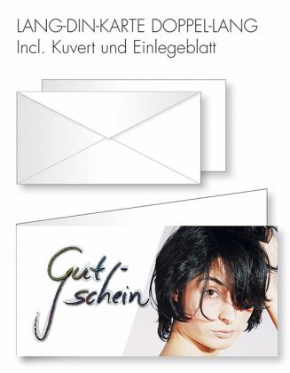 Gutschein-Karte Doppel-Lang-DIN - Frisur u. Schönheit