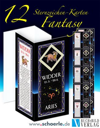 12 Sternzeichen-Karten Fantasy-Edition