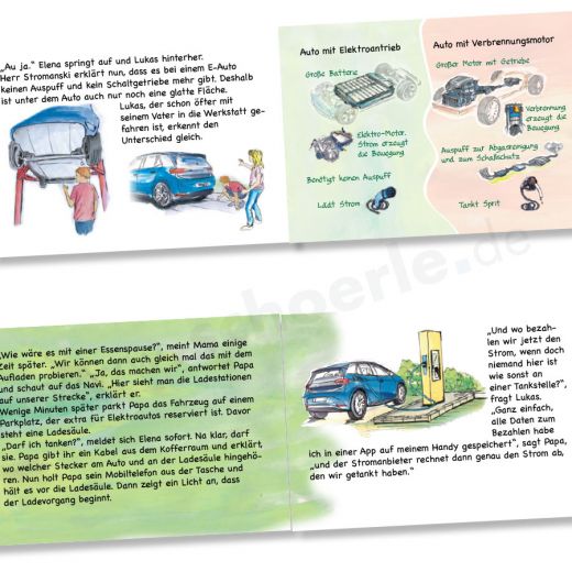 Und dabei wird über die Mobilität von Morgen auch viel Wissen vermittelt. Zum Beispiel was der Unterschied zwischen Verbrennungsmotor (Verbrenner-Auto) und Elektromotor (E-Auto) ist.