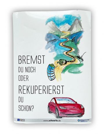 Autoaufkleber, E-Mobil-Motiv Rekuperation DINA4