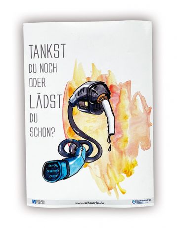Autoaufkleber, E-Mobil-Motiv Tankst du noch oder lädst du schon? DINA4