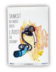 Autoaufkleber, E-Mobil-Motiv Tankst du noch oder lädst du schon? DINA4