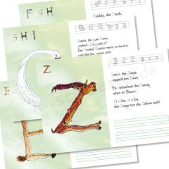 Das ABC mit Tierbuchstaben eignet sich um das Visuelle, das Verstehen, das Hören und das selbst zeichnen und Schreiben zusammenzubringen