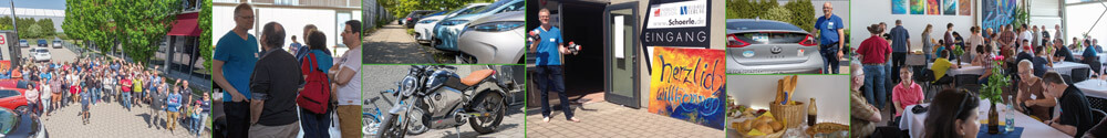 Veranstaltung in Nagold bei Hajo Schörle, der E-Mobil-Brunch mit vielen interessierten Gästen
